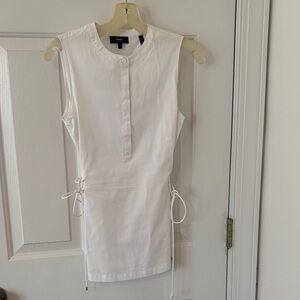 Theory Ivory Sleeveless Cotton Top